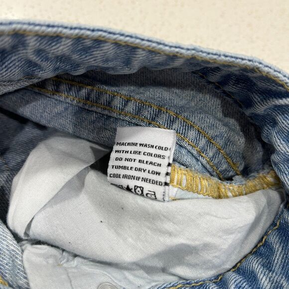 Princess Polly Wide Leg Side Slit Jeans Size 4 Light Wash - Picture 12 of 15